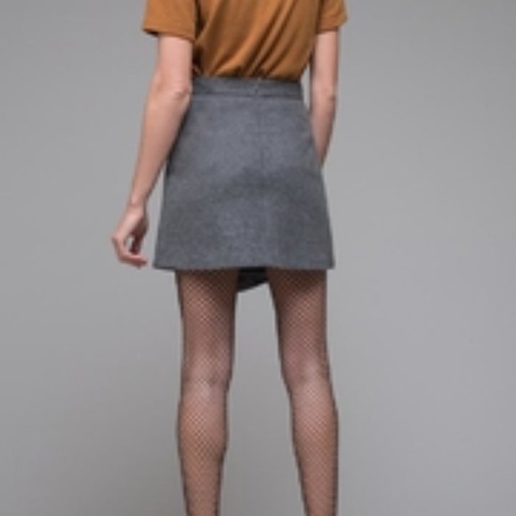 EVIDNT Los Angeles gray wool blend skirt asymetrical sz small edk2001 - Picture 2 of 7
